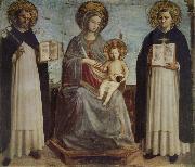 Fra Beato Madonna and Child with St Dominic and St Thomas of Aquinas oil on canvas